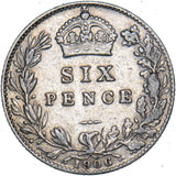 1906 Sixpence - Edward VII British Silver Coin - Nice