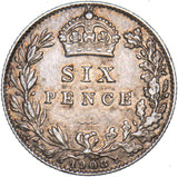 1908 Sixpence - Edward VII British Silver Coin - Nice