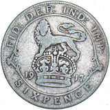 1917 Sixpence - George V British Silver Coin