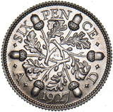 1927 Proof Sixpence - George V British Silver Coin - Superb
