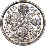 1953 Proof Sixpence - Elizabeth II British  Coin - Superb