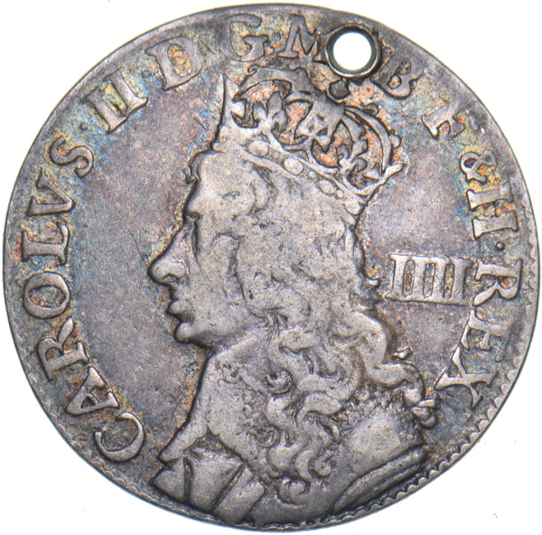 1660s Undated Maundy Fourpence (Holed) - Charles II British Silver Coin