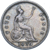 1839 Groat (Fourpence) - Victoria British Silver Coin