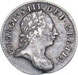 1762 Threepence - George III British Silver Coin - Nice