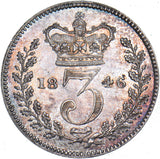 1846 Threepence - Victoria British Silver Coin - Superb