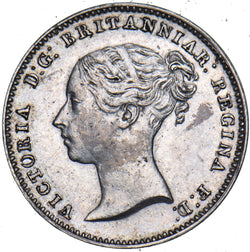 1849 Threepence - Victoria British Silver Coin - Very Nice