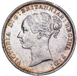 1886 Threepence - Victoria British Silver Coin - Nice