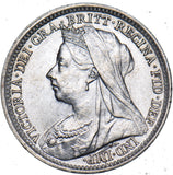 1897 Threepence - Victoria British Silver Coin - Very Nice