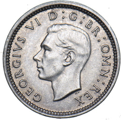 1942 Silver Threepence - George VI British Coin - Very Nice