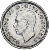 1943 Silver Threepence - George VI British Coin - Nice