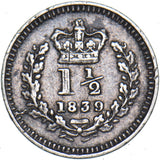 1839 Threehalfpence - Victoria British Silver Coin