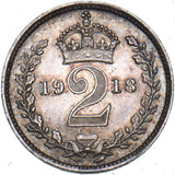 1918 Maundy Twopence - George V British Silver Coin - Superb