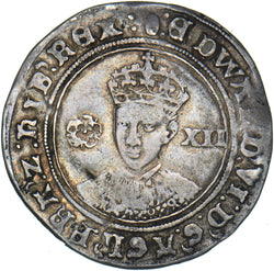 1551-3 Shilling (mm. tun) - Edward VI British Silver Hammered Coin - Nice