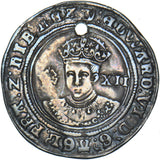 1551-3 Shilling (mm. y, holed) - Edward VI British Silver Hammered Coin
