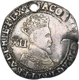 1604-5 Shilling (lis, holed) - James I British Silver Hammered Coin