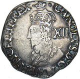 1635-6 Shilling (mm. crown) - Charles I British Silver Hammered Coin - Nice