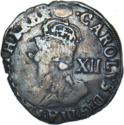 1636-8 Shilling (mm. tun) - Charles I British Silver Hammered Coin
