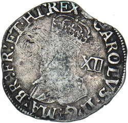 1636-8 Shilling (mm. tun) - Charles I British Silver Hammered Coin