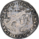 1555 Sixpence - Philip & Mary British Silver Hammered Coin