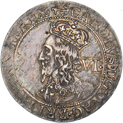 1638-9 Milled Sixpence - Charles I British Silver Coin - Very Nice