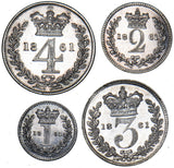 1861 Maundy Set - Victoria British Silver Coins - Very Nice