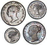 1877 Maundy Set (With Dated Case) - Victoria British Silver Coins - Superb