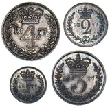 1877 Maundy Set (With Dated Case) - Victoria British Silver Coins - Superb