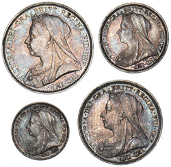 1897 Maundy Set - Victoria British Silver Coins - Superb