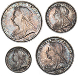 1897 Maundy Set - Victoria British Silver Coins - Superb