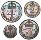 1897 Maundy Set - Victoria British Silver Coins - Superb