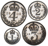 1905 Maundy Set (With Dated Case) - Edward VII British Silver Coins - Superb