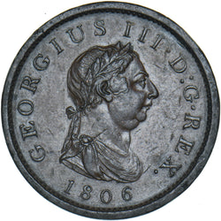 1806 Penny - George III British Copper Coin - Very Nice