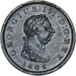 1806 Penny - George III British Copper Coin - Nice