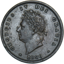 1826 Penny (Thin Line) - George IV British Copper Coin - Nice