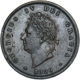 1826 Penny (Thin Line) - George IV British Copper Coin - Nice