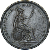 1826 Penny (Thin Line) - George IV British Copper Coin - Nice