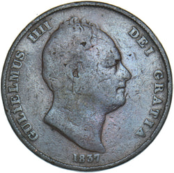 1837 Penny - William IV British Copper Coin