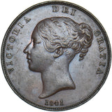 1841 Penny (No Colon) - Victoria British Copper Coin - Very Nice
