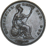 1854 Penny (OT) - Victoria British Copper Coin - Very Nice