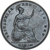 1855 Penny (PT) - Victoria British Copper Coin - Very Nice