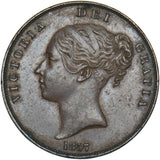 1857 Penny (PT) - Victoria British Copper Coin - Very Nice