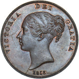 1858 Penny - Victoria British Copper Coin - Superb