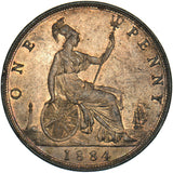 1884 Penny - Victoria British Bronze Coin - Superb