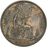 1885 Penny - Victoria British Bronze Coin - Very Nice
