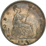 1885 Penny - Victoria British Bronze Coin - Very Nice