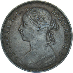 1887 Penny - Victoria British Bronze Coin - Very Nice