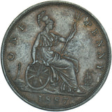 1887 Penny - Victoria British Bronze Coin - Very Nice