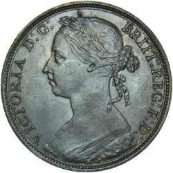 1887 Penny - Victoria British Bronze Coin - Very Nice