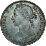 1887 Penny - Victoria British Bronze Coin - Very Nice