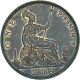 1889 Penny - Victoria British Bronze Coin - Very Nice